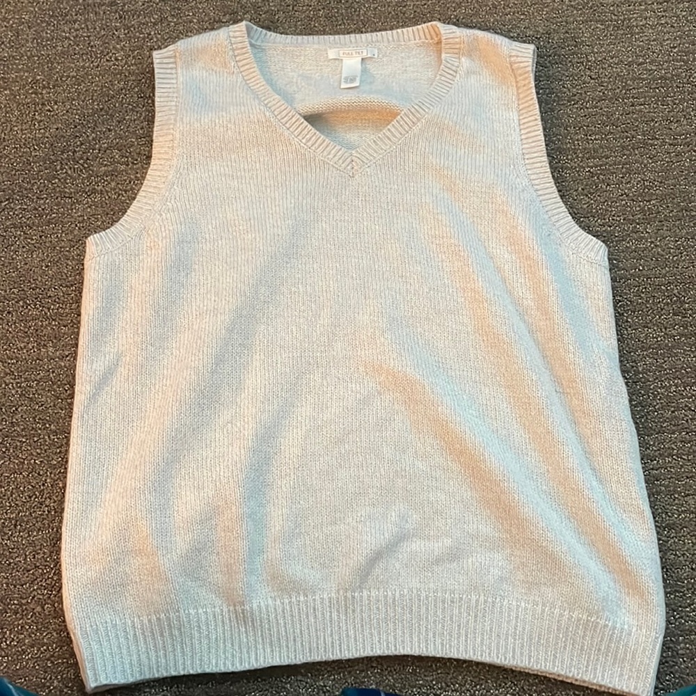 beige sweater vest